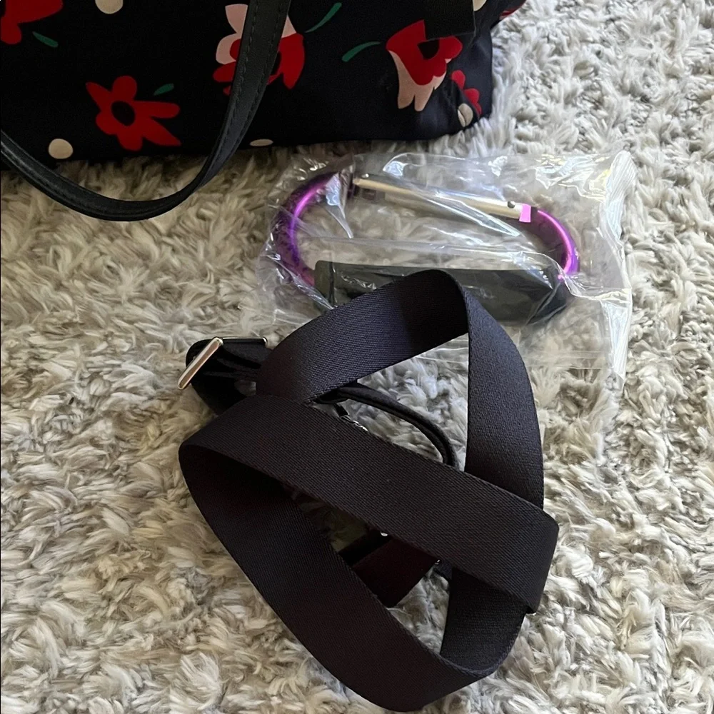 Kate Spade Black and Red Floral Baby Bag